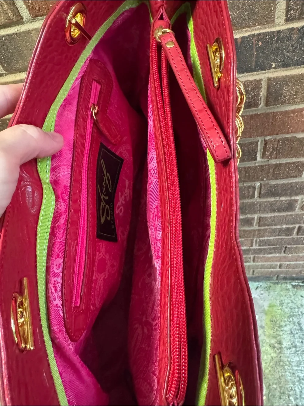 Sharif Ref Tote Bag with Gold Chain Handles